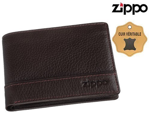 BI-FOLD WALLET ZIPPO MARRON BROWN RANGE  (1)