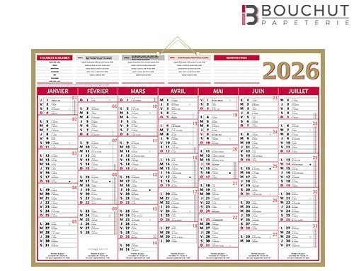 CALENDRIER 2027 40,5X55  7 MOIS RECTO VERSO  (25)