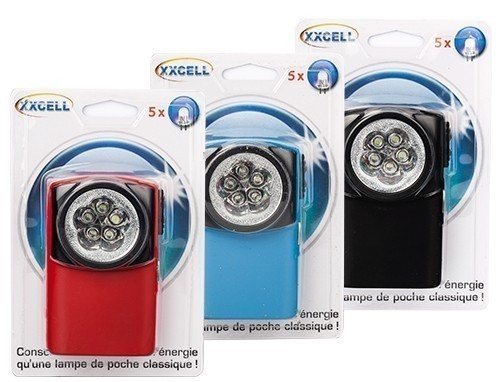 NOUV. BOITIER METAL 5 LEDS (3R12) COUL. ASS. (6)