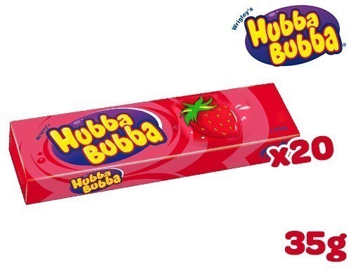 ETUI 35g HUBBA BUBBA 5 CUBES FRAISE (20)