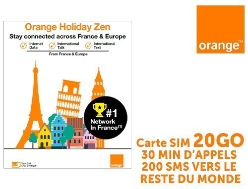 CARTE SIM ORANGE 20 GO HOLIDAY ZEN