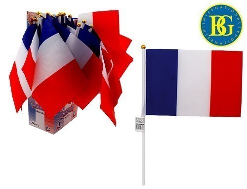 DRAPEAU FRANCAIS 14x21cm SUR BATON (24)