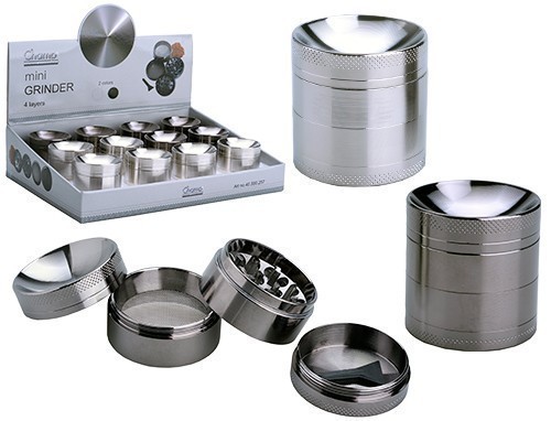 GRINDER METAL 40mm 4 ETAGES 1 PLATEAU INCURVE (12)
