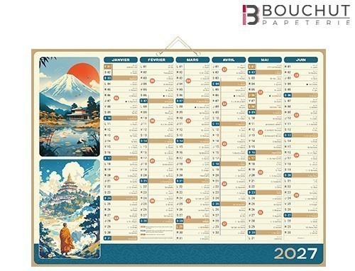 CALENDRIER ZEN 2027 12 MOIS 40.5X55  (25)