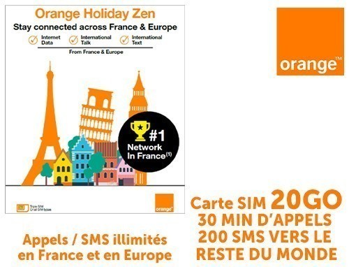 CARTE SIM ORANGE 20 GO HOLIDAY ZEN