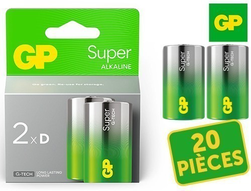 Gp Blister 2 Piles Alcalines Super Lr20 D (10)