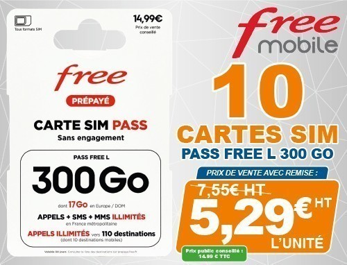 Vente Flash Free Mobile 10 Cartes Sim Pass L