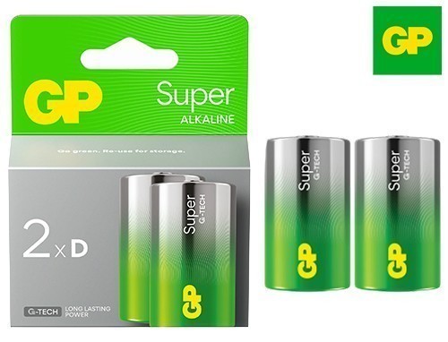 Gp Blister 2 Piles Alcalines Super Lr20 D (10)