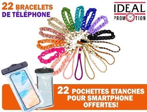 Pr. 22 Bracelets Telephone 22 Poch. Etanches Off.