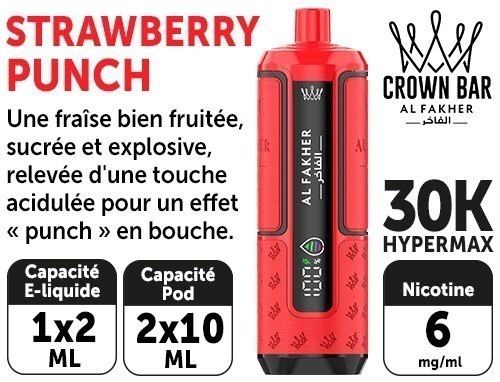 Al Fakher Hypermax 30 K Strawberry Punch 6Mg