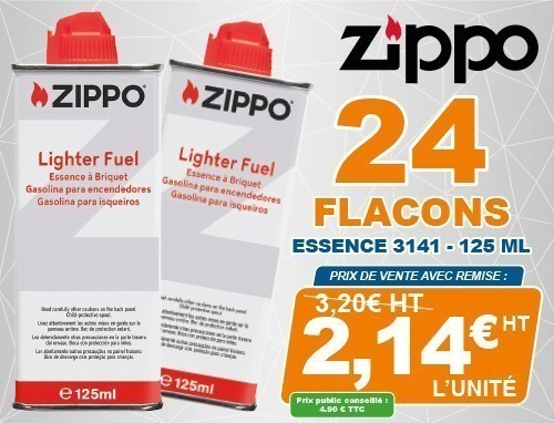 Vente Flash Zippo 24 Flacon Essence 125Ml