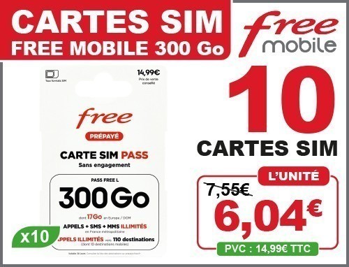 Offre Free Mobile 2026 Cartes Sim 300 Go