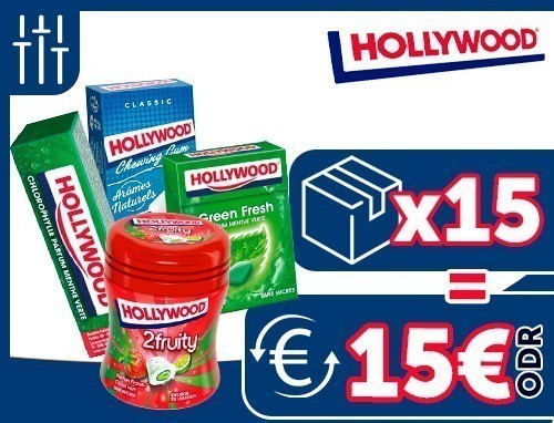 Offre Hollywood 15 Btes Odr 20€