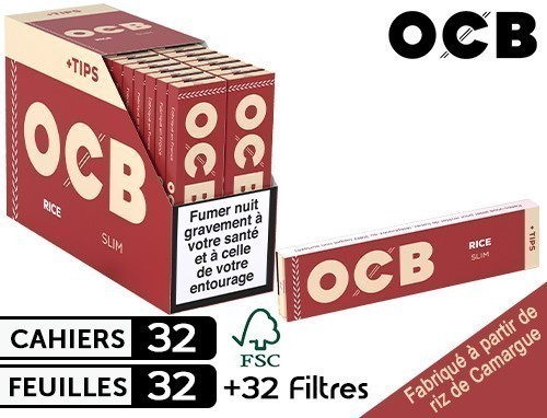 Boite 32 Cahiers 32F. Ocb Slim Virgin Filtres (1)