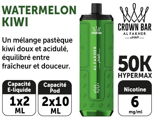 Al Fakher Prime Hypermax 50 K Watermelon Kiwi 6Mg