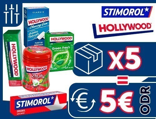 Offre Hollywood 5 Btes Odr 5€