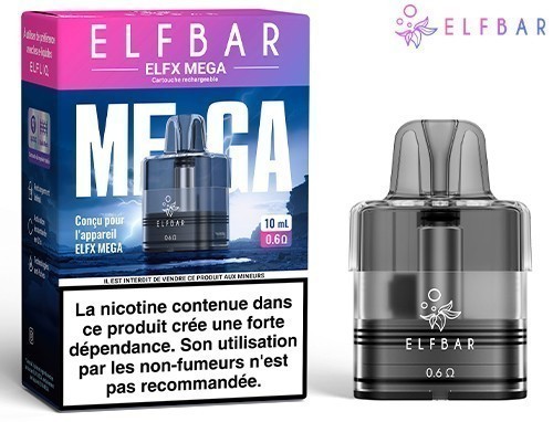 Elfbar Pod Elfa Mega Black 10 Ml 0.6 Ohm