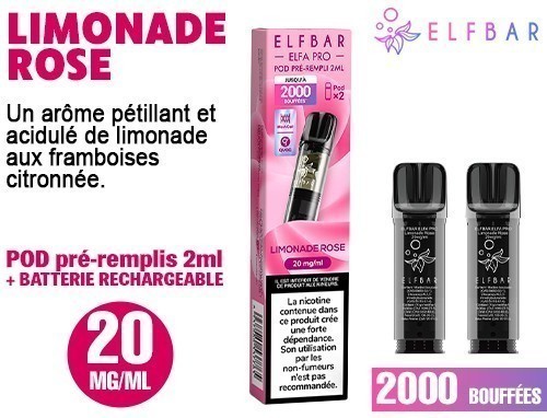 Pod Elfa Pro Limonade Rose 20Mg