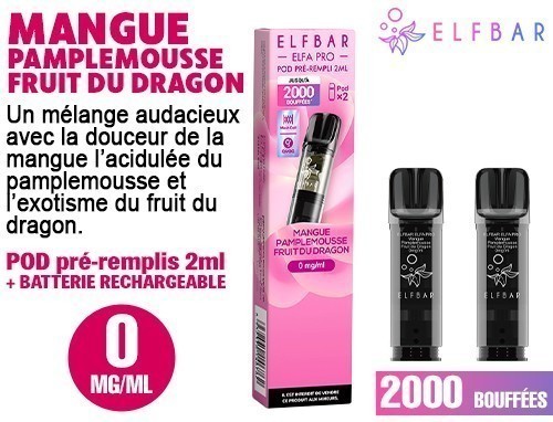 Pod Elfa Pro Mangue Fruit Du Dragon 00Mg