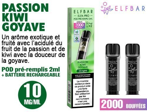 Pod Elfa Pro Passion Kiwi Goyave 10Mg