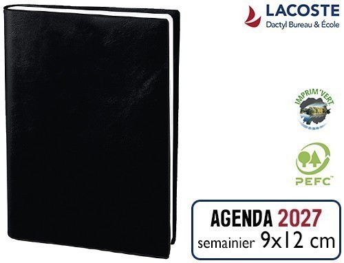 Agenda 2027 Lacoste 9 X 12.5Cm Semainier