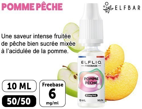 Elfliq Nicotine Pomme Peche 10Ml 06 Mg
