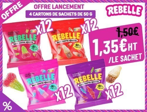 Rebelle Offre Lancement 4 Crtns Sachets 50Gr