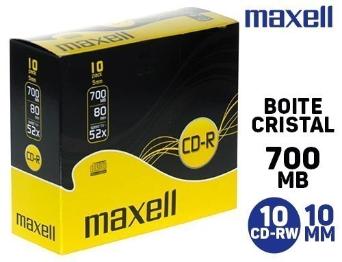 Maxell Cd-R80Xls Reinscriptible Boitier 10Mm (10)