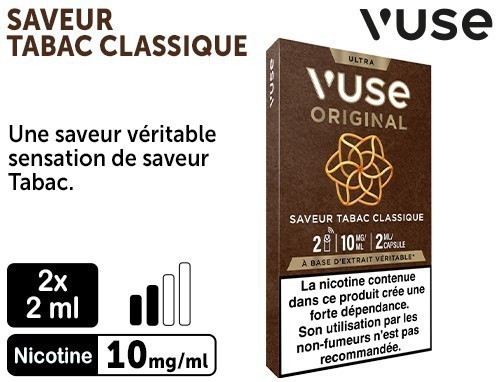 2 Capsules Ultra Tabac Classique 10 Mg Ml