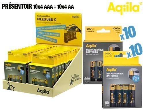 Aqiila Pres. 10X4 Aaa 10X4 Aa Rechargeable Usb-C
